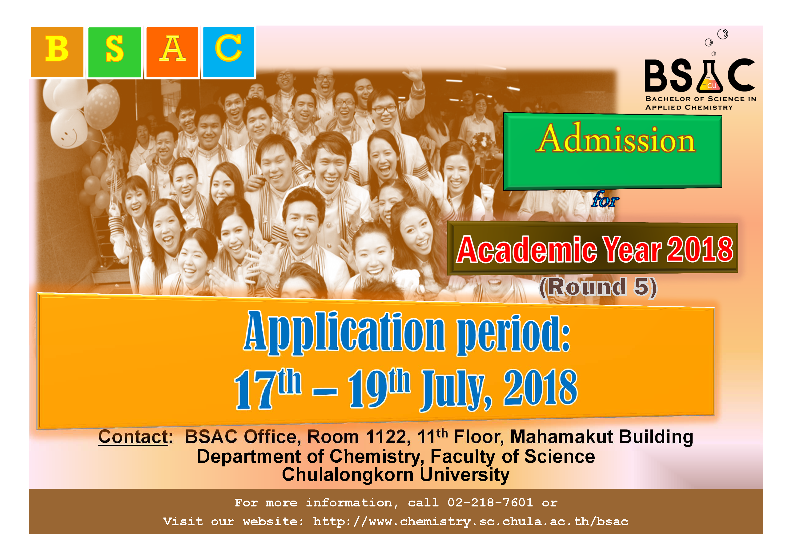 BSAC Admission
for 2018 academic year is open!
(Round 5)